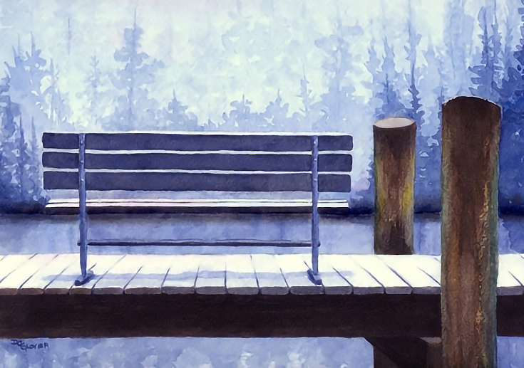 Bench on Dock in Winter 500 px