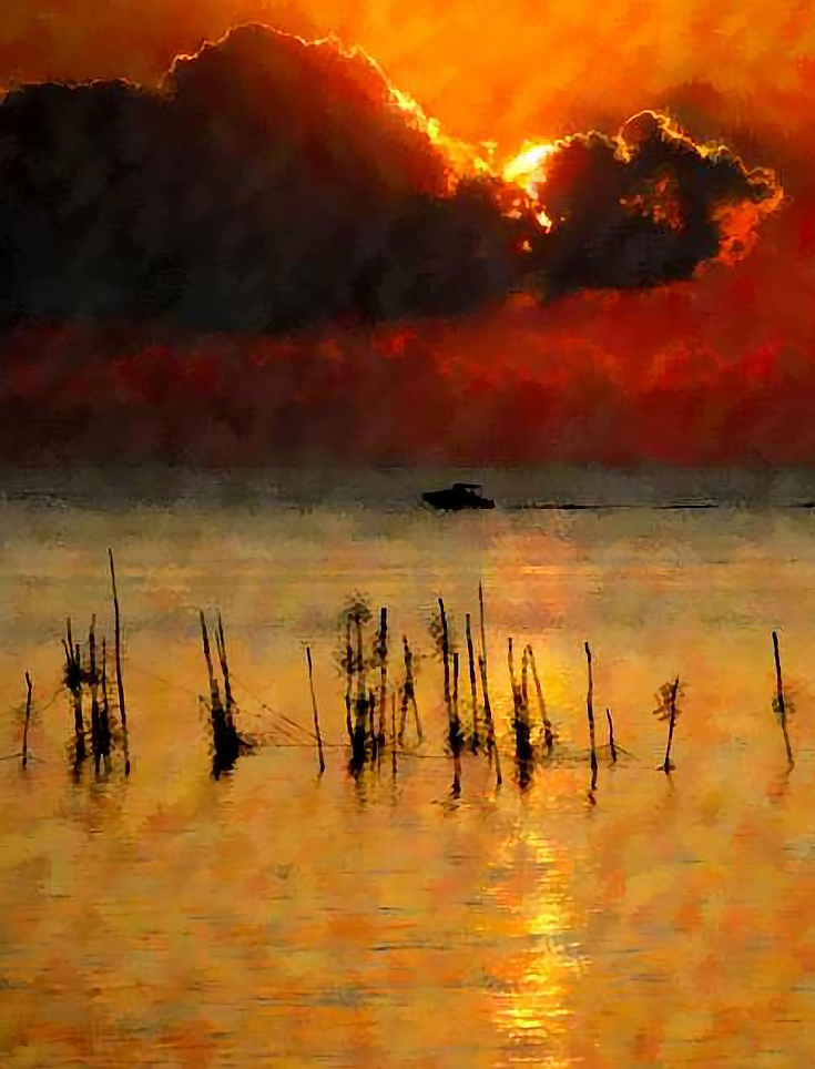 Sunset on the Chesapeake, EE digi art resize