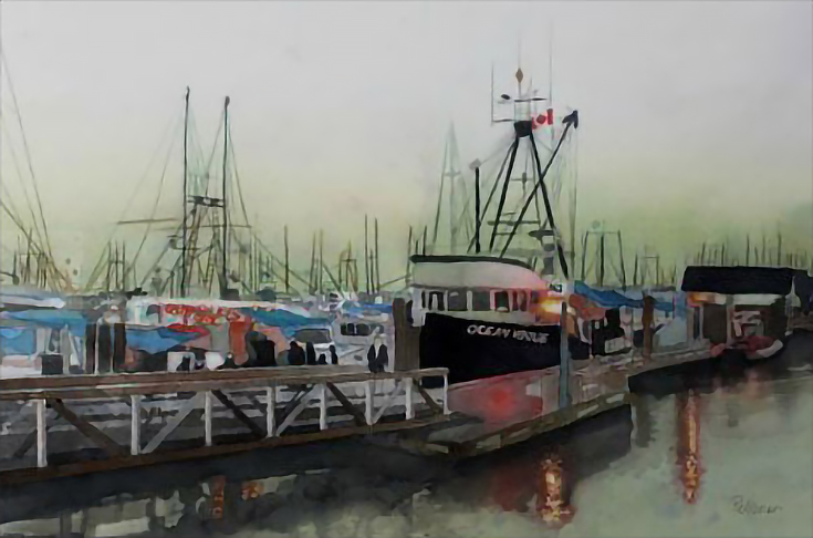 steveston-wharf,-watercolor-on-paaper