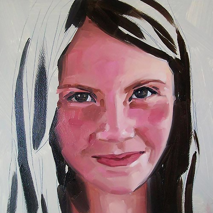 painting the hair on an oil portrait