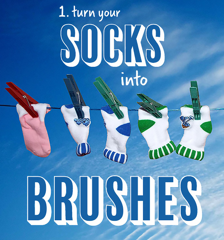 socks-into-brushes