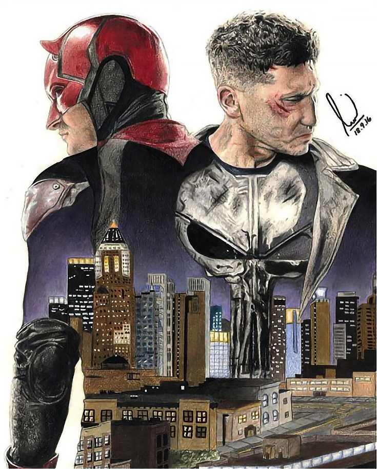 Daredevil-and-the-Punisher-watching-over-Hell's-Kitchen