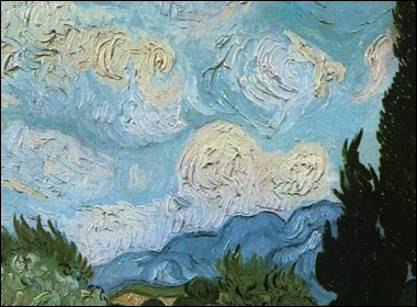 Detail of Wheat Field with Cypresses by Van Gogh