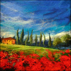 Poppies and Cypress of Tuscany