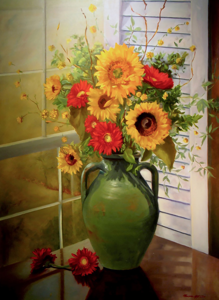 Nature’s Brightest Hues Still Life Flower Paintings by Maureen Shotts