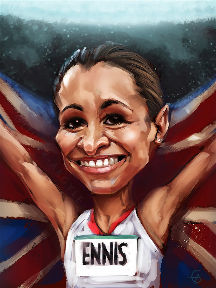 Jessica-Ennis-Caricature-Painting