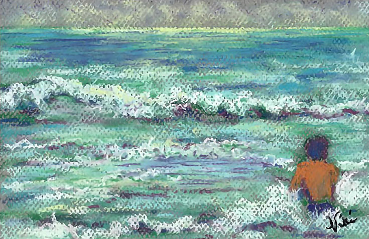 How to Draw Waves with Chalk Pastels 