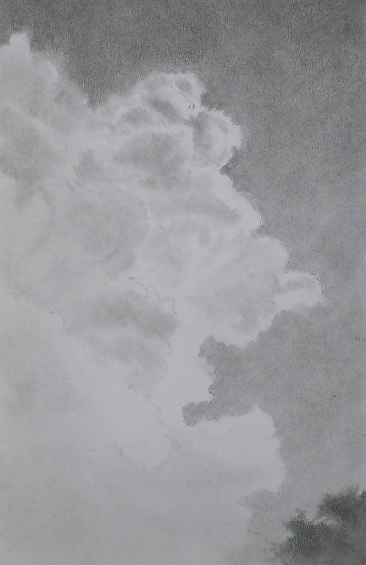 drawing clouds with pencil