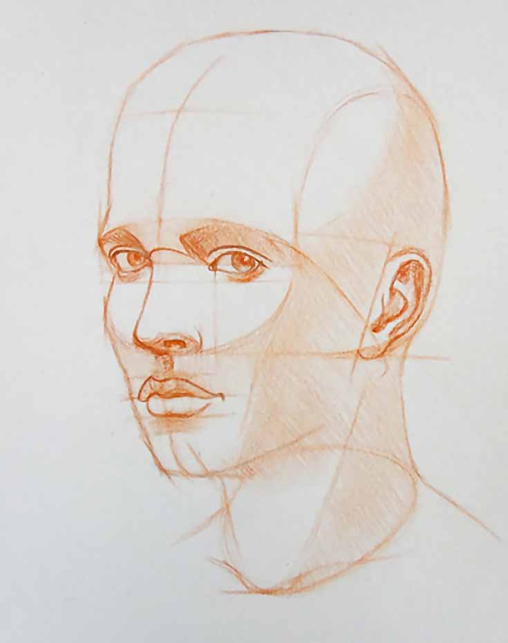 how to draw faces from the side