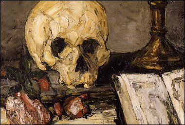 Skull and Candlestick detail by Paul Cezanne