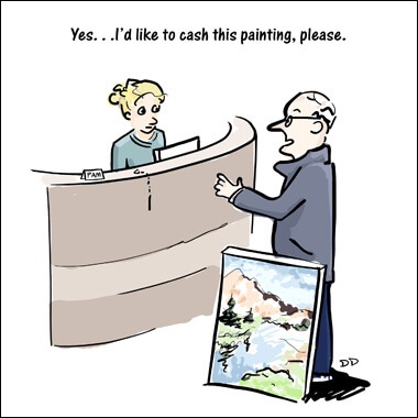 Cash your Paintings Cartoon