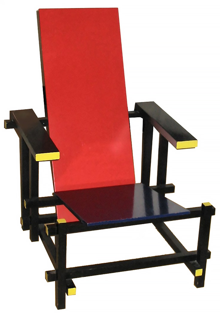 Red-Blue Chair by Gerrit Rietveld