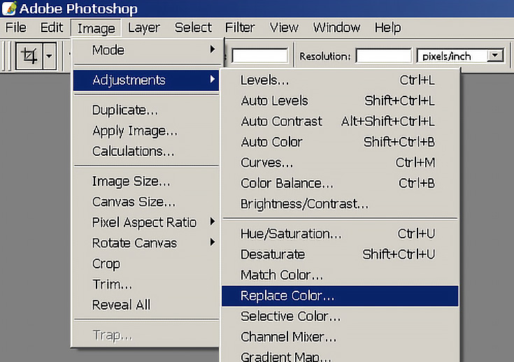 Replace Color adjustment