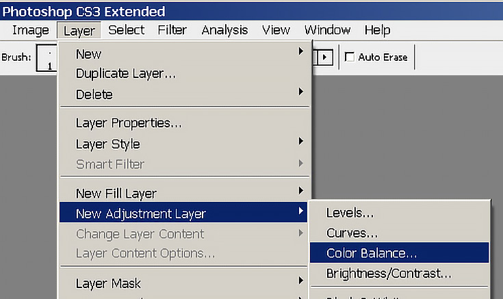 Create a New Adjustment Layer