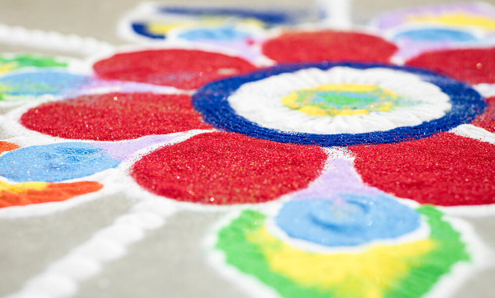 Colored sand painting