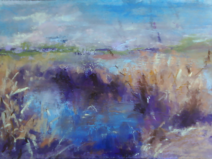Marshland impressionist painting