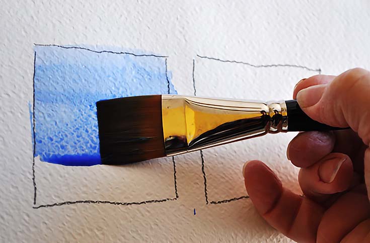 Repeating your brushstroke to extend your watercolor wash