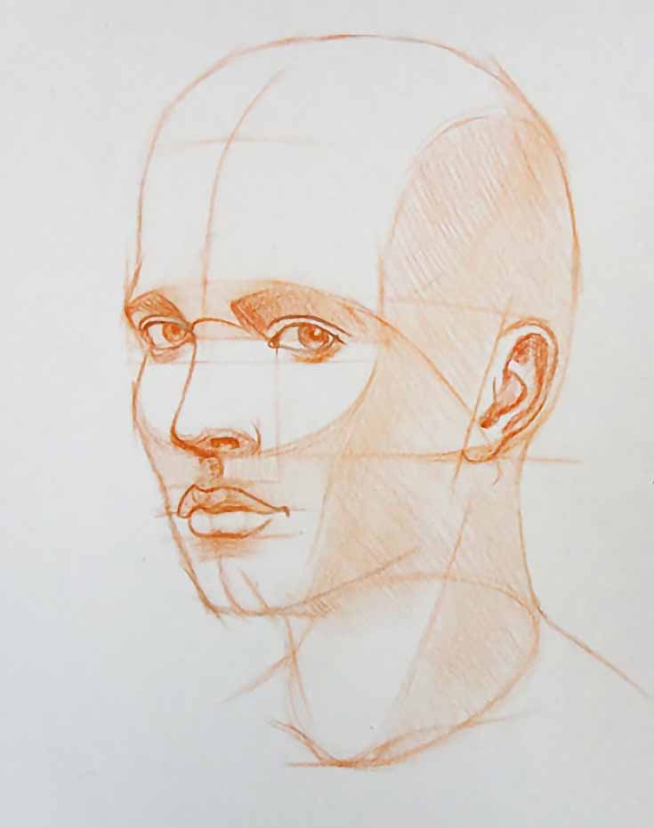 How to Draw a Portrait in Three Quarter View, Part 9