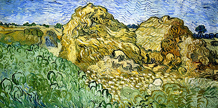Field dengan Stacks of Wheat oleh Vincent van Gogh