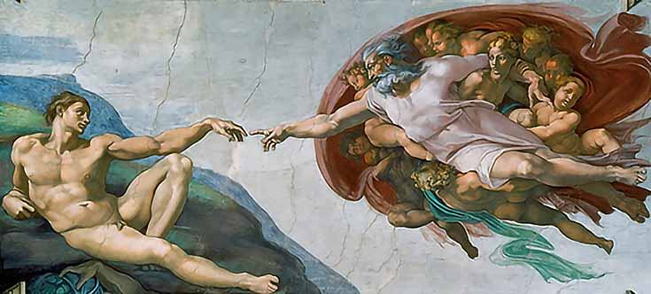 Photo of Michelangelo's fresco, The Creation of Adam