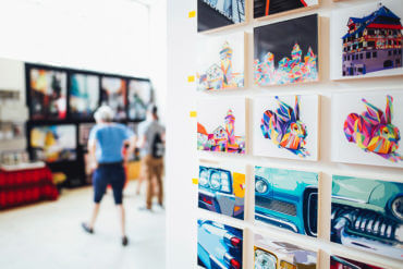 Art booths at a local art fair