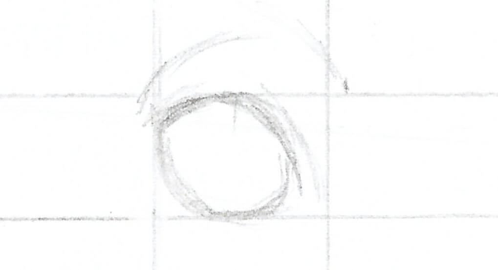 Drawing the outline of an eye
